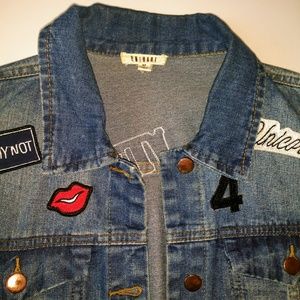 Womens ONEHEART Jean Denim Patch Jacket